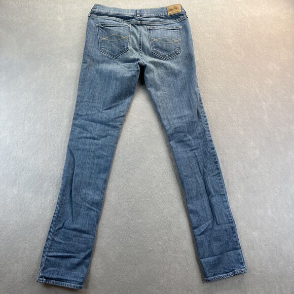 Abercrombie Kids Girls Denim Skinny Jeans Size 16 A Fitch Varsity Patch - Picture 7 of 13
